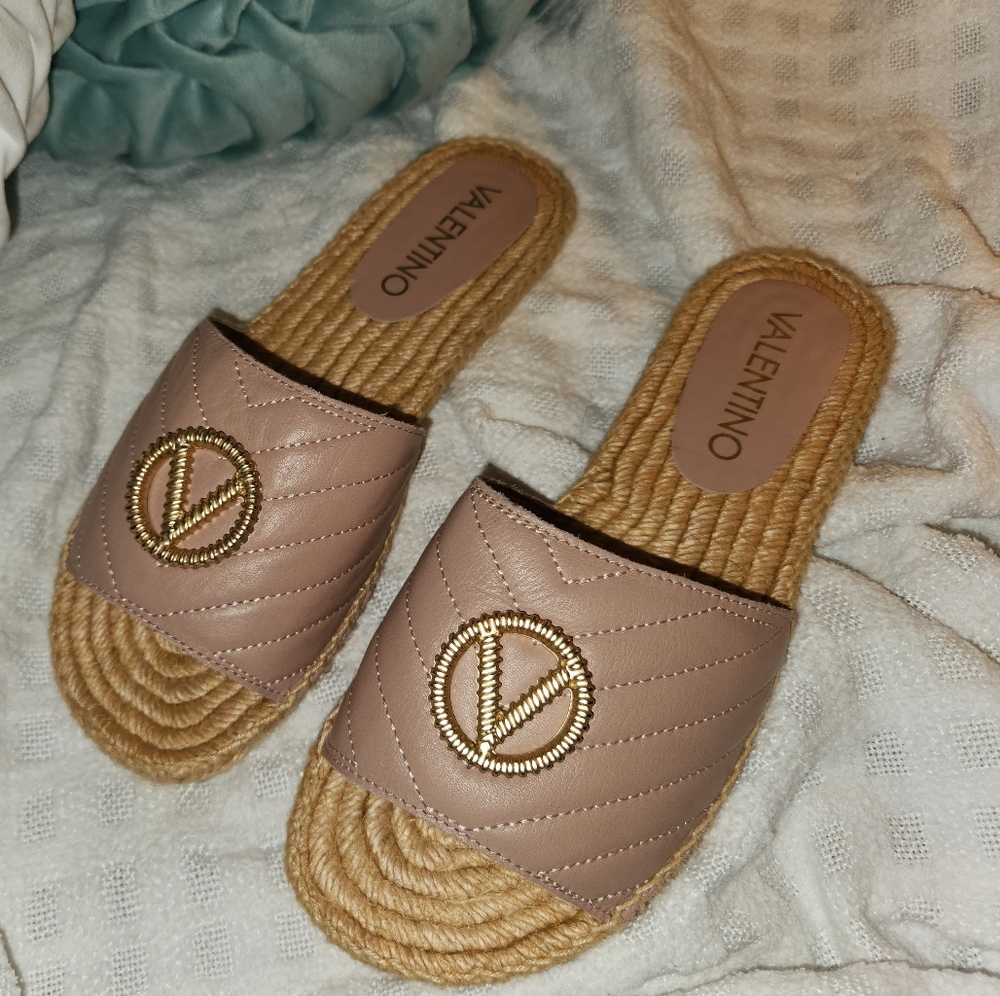 Valentino Women's Brown Espadrille Slides